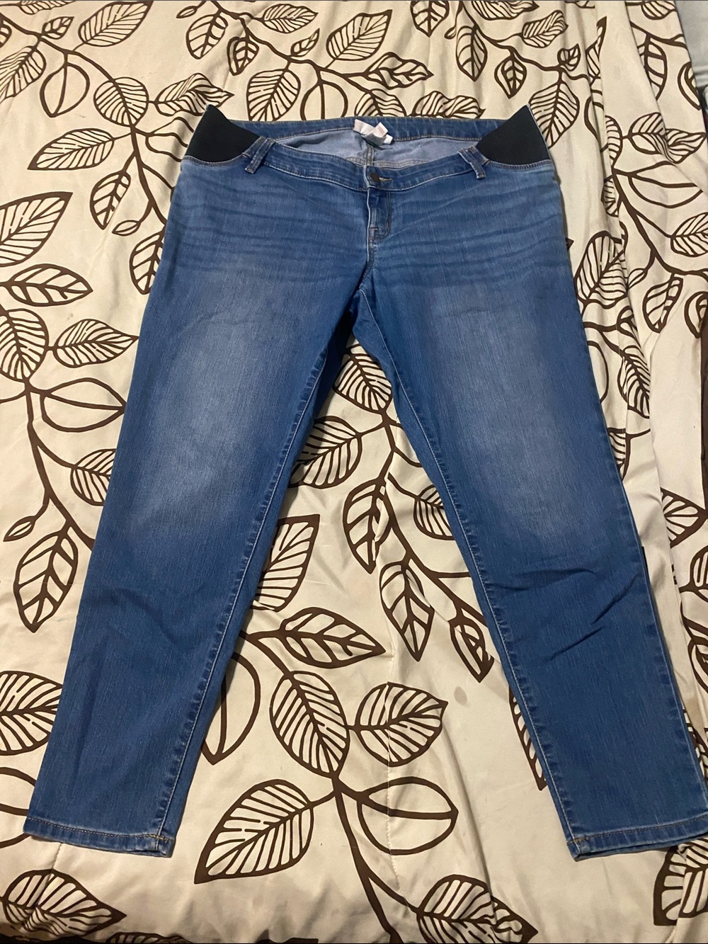 Women's Blue Stretch Jeggings with Elastic Side Panels